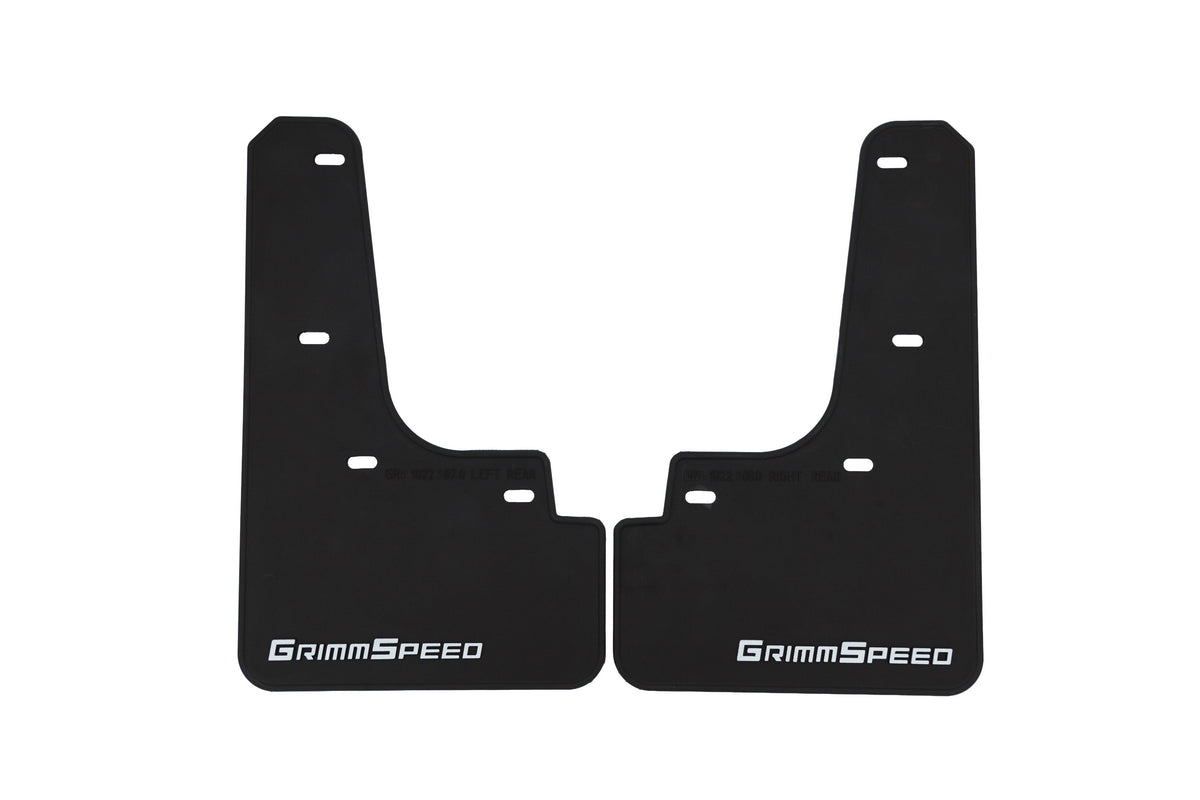 GrimmSpeed Black Mud Flaps White Logo Set of 4