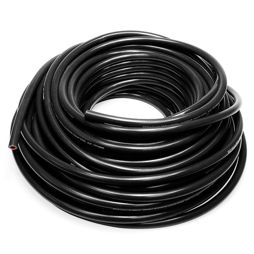 HPS 1/8 inch ID Black high temp reinforced silicone heater hose tubing Max Temperature Rating: 350F Bend Radius: 1/2 inch