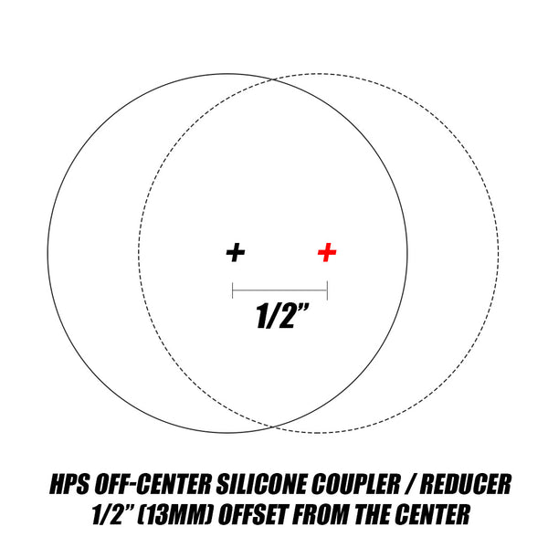 HPS 2" - 2.75" ID, 3" Long, High Temp 4-ply Reinforced Silicone Offset Reducer Coupler Hose Black (51mm - 70mm ID, 76mm Length)