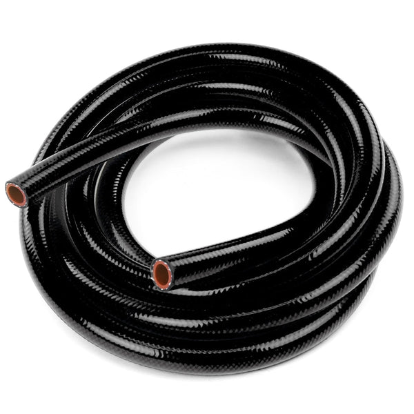 HPS 9/16 inch 14mm ID High Temperature Reinforced Silicone Heater Hose Tubing 10 Feet Roll Black