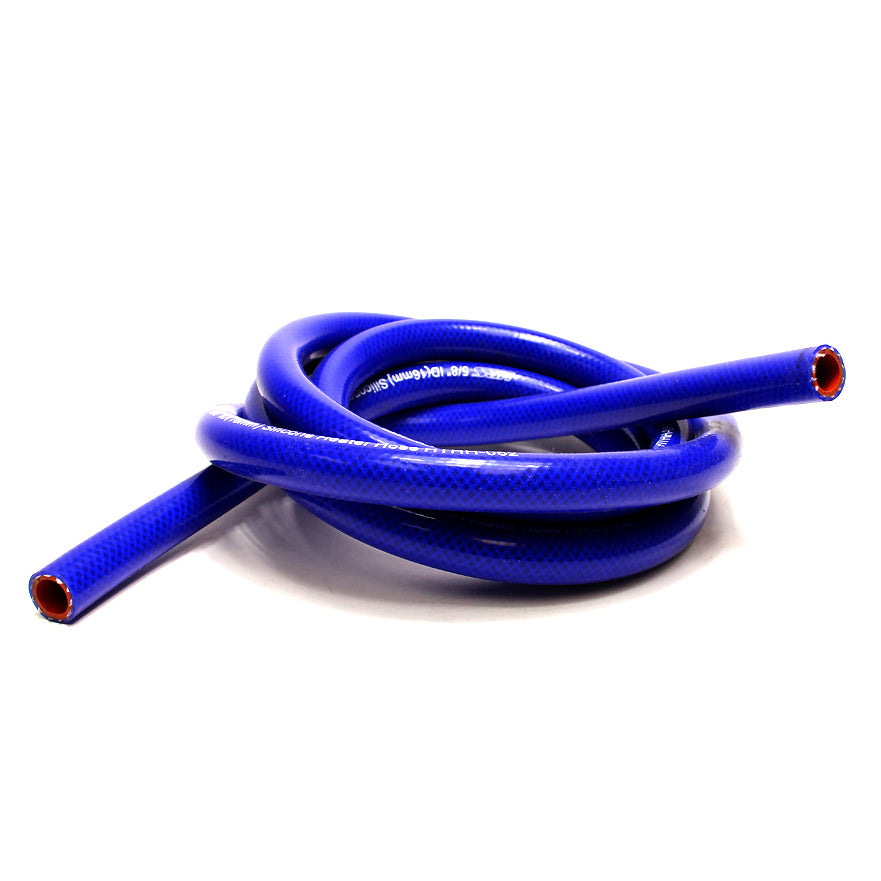 HPS 5/16 inch 8mm ID blue high temp reinforced silicone heater hose tubing Max Temperature Rating: 350F Bend Radius: 1-1/4 inch