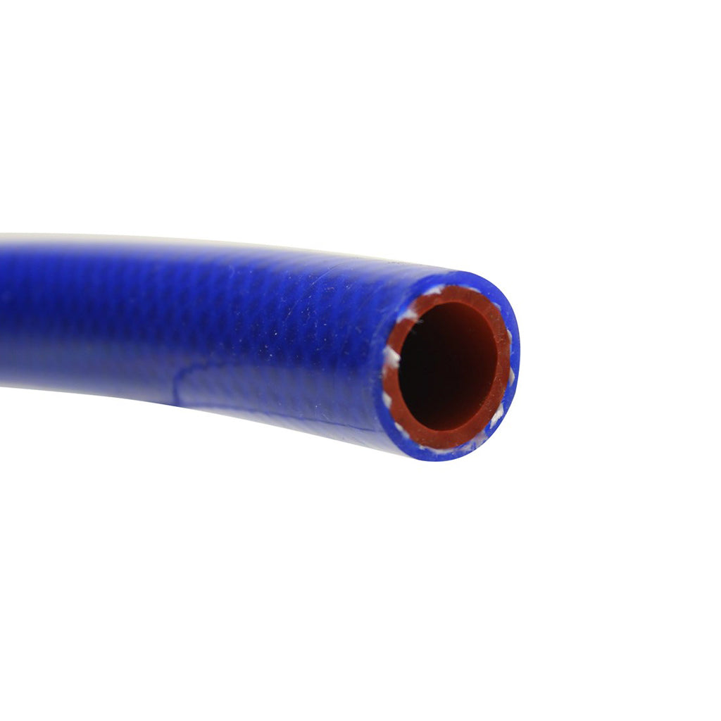 HPS 5/16" 8mm ID blue high temp reinforced silicone heater hose tubing, Max Temperature Rating: 350F, Bend Radius: 1-1/4"