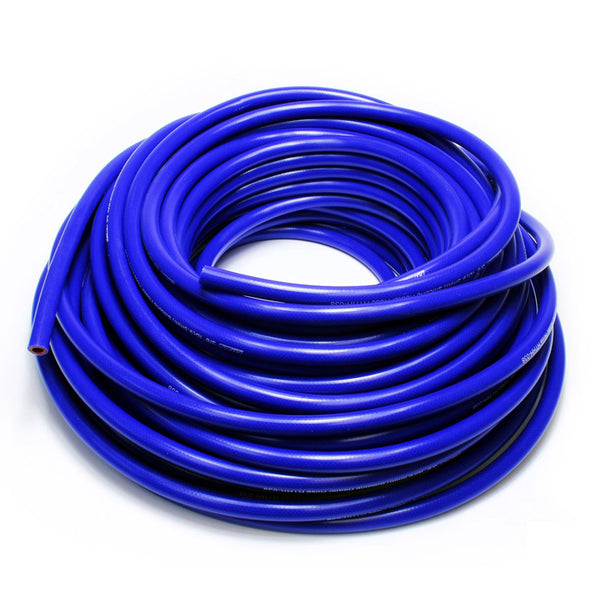 HPS 5/32 inch ID blue high temp reinforced silicone heater hose tubing 50 feet roll Max Temperature Rating: 350F Bend Radius: 3/4 inch
