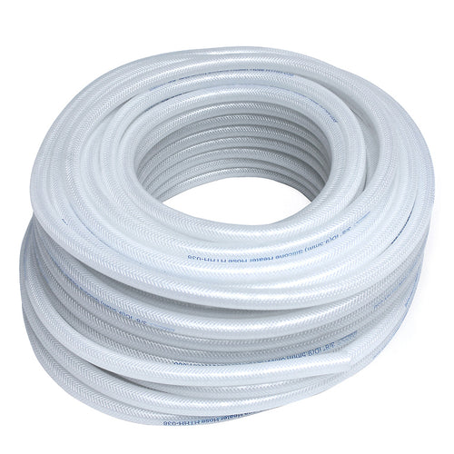 HPS 5/32 inch ID Clear high temp reinforced silicone heater hose tubing 50 feet roll Max Temperature Rating: 350F Bend Radius: 3/4 inch