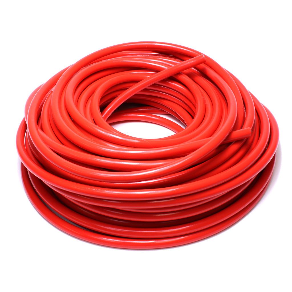 HPS 5/32 inch ID Red high temp reinforced silicone heater hose tubing 25 feet roll Max Temperature Rating: 350F Bend Radius: 3/4 inch