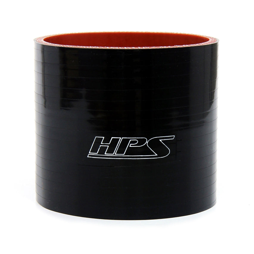 HPS 4 inch ID 3 inch Long High Temp 4-ply Reinforced Silicone Straight Coupler Hose Black 102mm ID 76mm Length