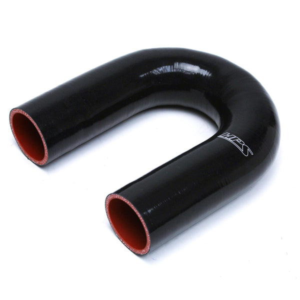 HPS 2-3/8" ID High Temp 4-ply Reinforced Silicone 180 Degree U Bend Elbow Coupler Hose Black (60mm ID)