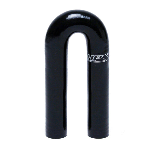 HPS 1.25 inch ID High Temp 4-ply Reinforced Silicone 180 Degree U Bend Elbow Coupler Hose Black 32mm ID