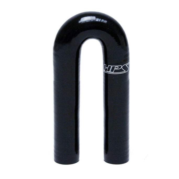 HPS 7/8 inch ID High Temp 4-ply Reinforced Silicone 180 Degree U Bend Elbow Coupler Hose Black 22mm ID