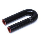 HPS 1/2" ID High Temp 4-ply Reinforced Silicone 180 Degree U Bend Elbow Coupler Hose Black (13mm ID)