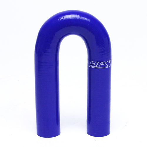 HPS 7/8 inch ID High Temp 4-ply Reinforced Silicone 180 Degree U Bend Elbow Coupler Hose Blue 22mm ID