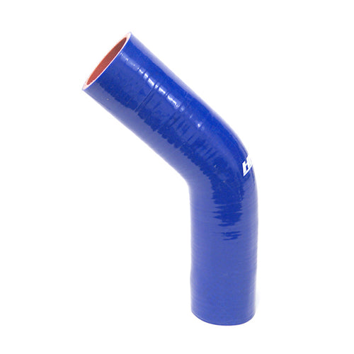 HPS 5/16 inch ID 10 inch Leg Silicone 45 Degree Elbow Coupler Hose High Temp 4-ply Reinforced Blue 8mm ID
