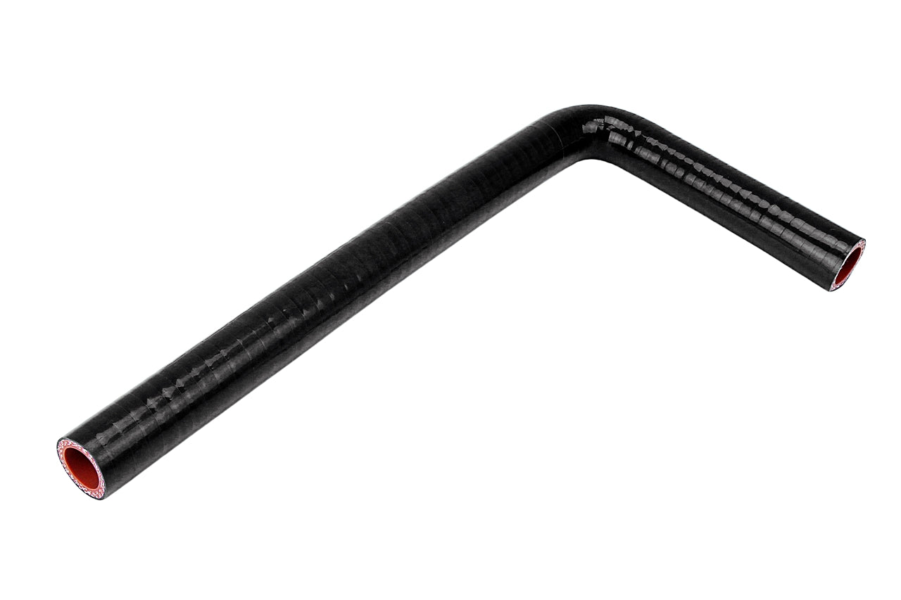 HPS 3/4 inch 19mm with 5 inch and 12 inch Leg Silicone 90 Degree Elbow Coupler Hose High Temp 4-ply Reinforced Black