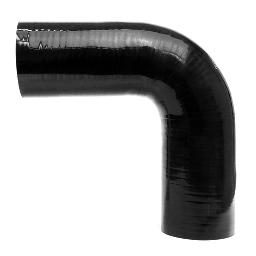 HPS 7/16 inch ID High Temp 4-ply Reinforced Silicone 90 Degree Elbow Coupler Hose Black 11mm ID