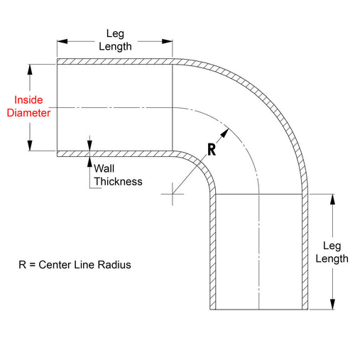 HPS 5/16" (8mm) with 5" and 48" Leg, Silicone 90 Degree Elbow Coupler Hose, High Temp 4-ply Reinforced, Black