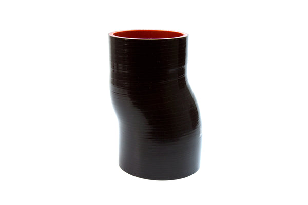 HPS 3.5 inch ID 6 inch Long High Temp 4-ply Reinforced Silicone Offset Coupler Hose Black 89mm ID 152mm Length