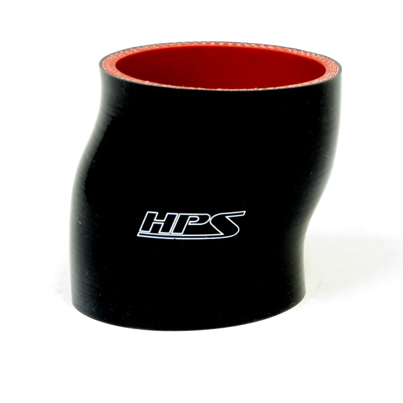 HPS 4 inch ID 3 inch Long High Temp 4-ply Reinforced Silicone Offset Coupler Hose Black 102mm ID 76mm Length