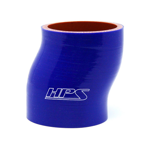 HPS 2.75 inch ID 3 inch Long High Temp 4-ply Reinforced Silicone Offset Coupler Hose Blue 70mm ID 76mm Length