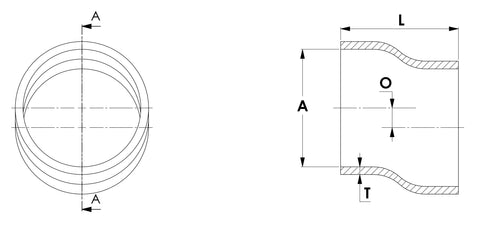 HPS 2" ID, 6" Long, High Temp 4-ply Reinforced Silicone Offset Coupler Hose Blue (51mm ID, 152mm Length)
