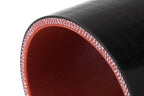 HPS 3-1/4" - 3-1/2" (83mm - 89mm) Silicone Offset Reducer Coupler Hose, 4" Long, High Temp 4-ply Reinforced, Black