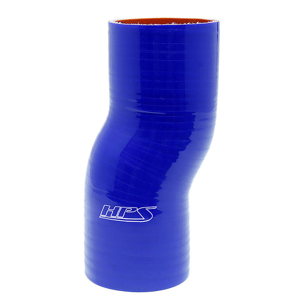 HPS 2.5 inch ID 6 inch Long High Temp 4-ply Reinforced Silicone Offset Coupler Hose Blue 63mm ID 152mm Length