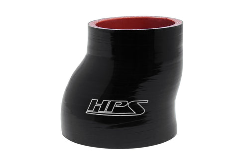 HPS 2.38 inch - 2.75 inch ID 3 inch Long High Temp 4-ply Reinforced Silicone Offset Reducer Coupler Hose Black 60mm - 70mm ID 76mm Length
