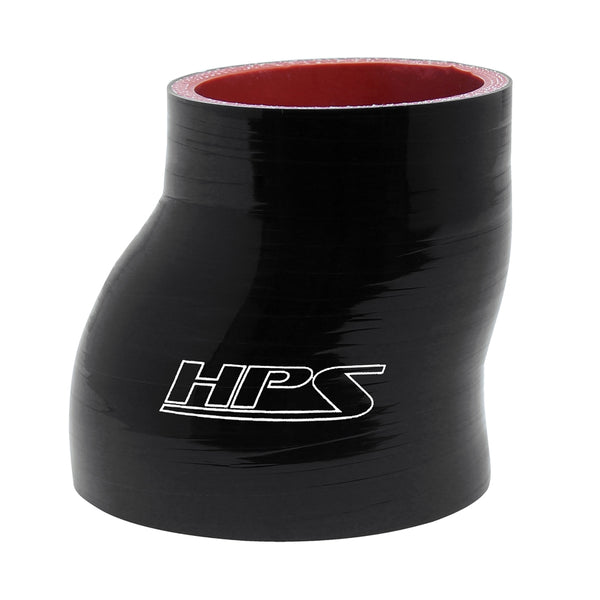 HPS 2-3/4 inch - 3-1/2 inch 70mm - 89mm Silicone Offset Reducer Coupler Hose 4 inch Long High Temp 4-ply Reinforced Black