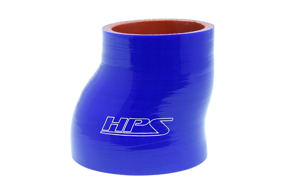 HPS 2 inch - 2.75 inch ID 3 inch Long High Temp 4-ply Reinforced Silicone Offset Reducer Coupler Hose Blue 51mm - 70mm ID 76mm Length