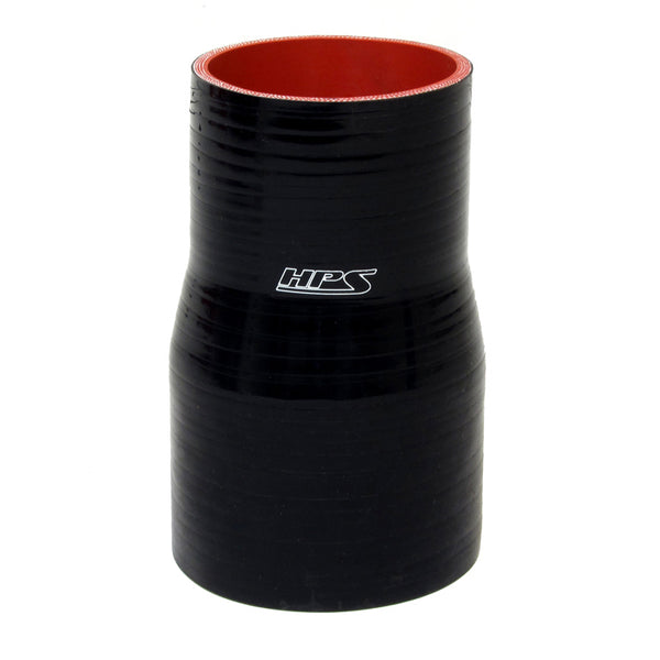 HPS 2 inch - 2.5 inch ID 4 inch Long High Temp 4-ply Reinforced Silicone Reducer Coupler Hose Black 51mm - 63mm ID 102mm Length
