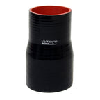 HPS 2.25 inch - 2.75 inch ID 4 inch Long High Temp 4-ply Reinforced Silicone Reducer Coupler Hose Black 57mm - 70mm ID 102mm Length
