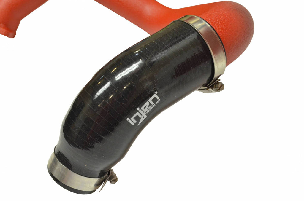 Injen SES1573ICPWR installed wrinkle red intercooler piping