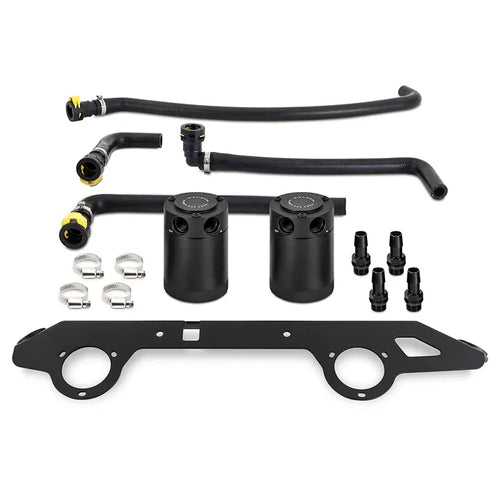 Mishimoto Baffled Oil Catch Can System - Black - Ford Bronco 2.7L (2023+)