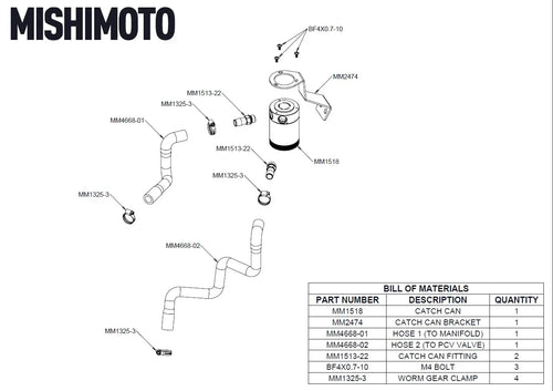 Mishimoto Baffled Oil Catch Can, PCV Side -  Subaru BRZ/Toyota GR86 (2022+)