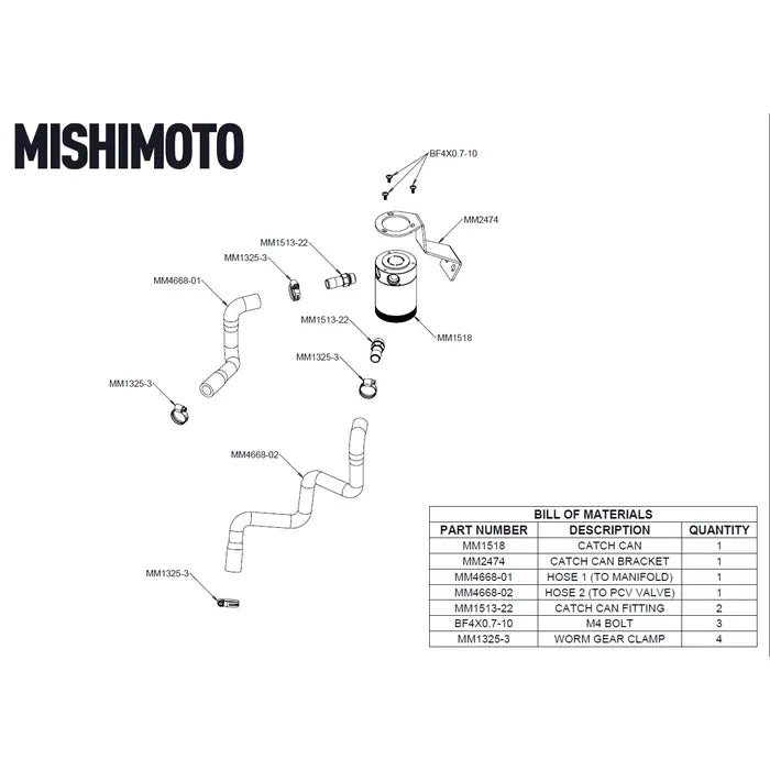 Mishimoto PCV Side Baffled Oil Catch Can - Black - Subaru BRZ & Toyota GR86 FA24D (2022+)