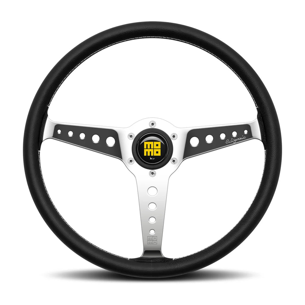 MOMO California 360mm Steering Wheel - Black Leather