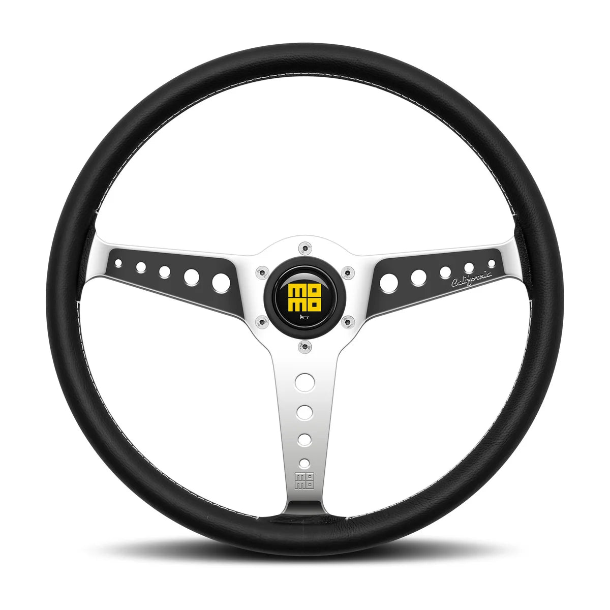 MOMO California 360mm Steering Wheel - Black Leather