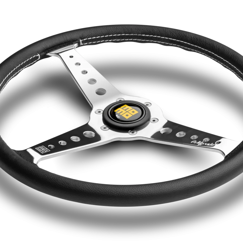 MOMO California 360mm Steering Wheel - Black Leather - product view 2