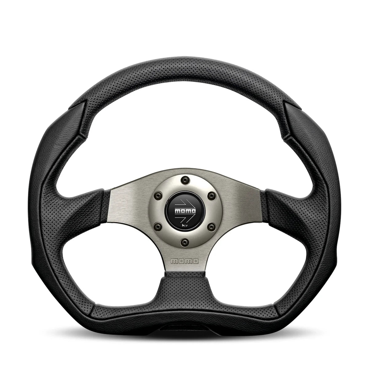 MOMO Eagle 350mm Steering Wheel - Black Leather