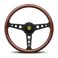 MOMO Indy Black 350mm Steering Wheel - Mahogany Wood