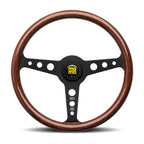 MOMO Indy Black 350mm Steering Wheel - Mahogany Wood