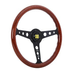 MOMO Indy Black 350mm Steering Wheel - Mahogany Wood - product view 2