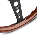 MOMO Indy Black 350mm Steering Wheel - Mahogany Wood - product view 5
