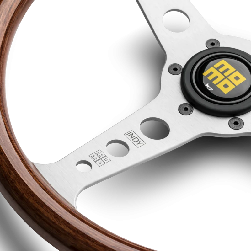 MOMO Indy 350mm Steering Wheel - Mahogany Wood - product view 3
