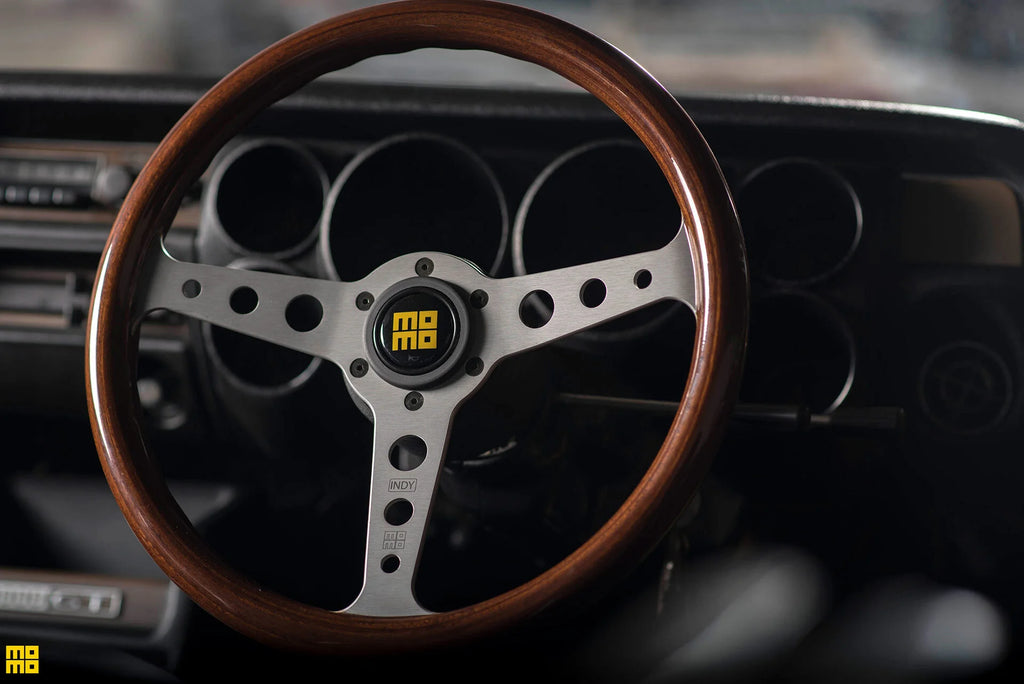 MOMO Indy 350mm Steering Wheel - Mahogany Wood - MOMO model installation example