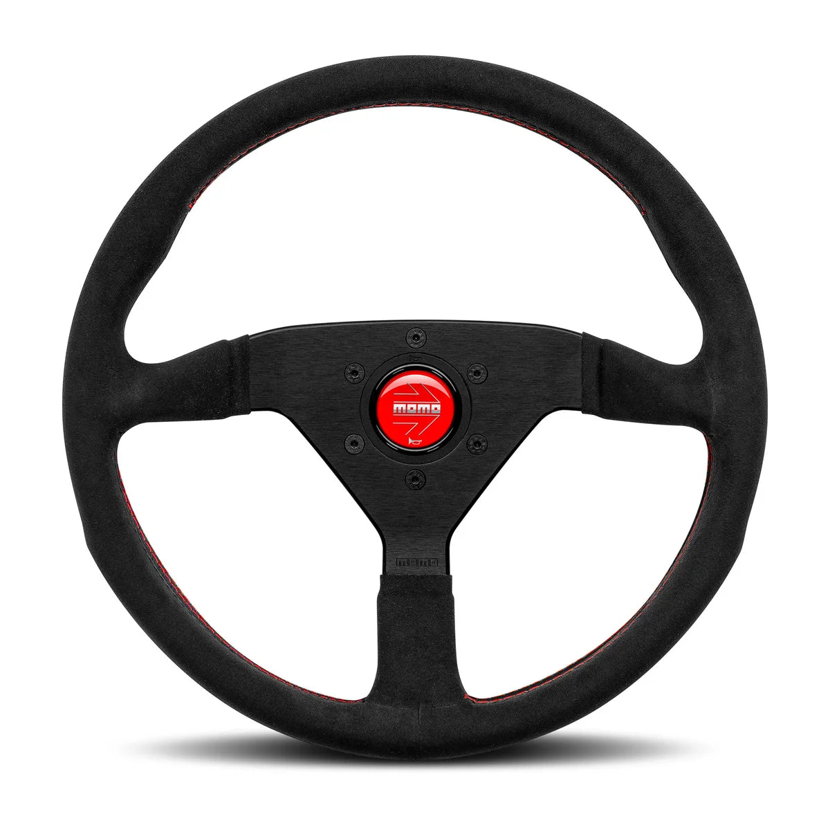 MOMO Montecarlo 320mm Steering Wheel - Premium Microfiber, Red Stitching