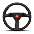 MOMO Montecarlo 320mm Steering Wheel - Black Leather, Red Stitching