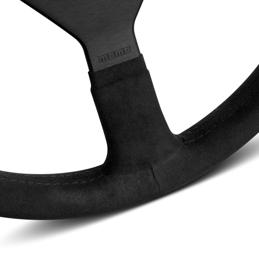 MOMO Montecarlo 350mm Steering Wheel - Premium Microfiber, Black Stitching - product view 3