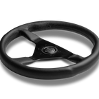 MOMO Montecarlo 350mm Steering Wheel - Black Leather, Black Stitching - product view 2