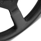MOMO Montecarlo 350mm Steering Wheel - Black Leather, Black Stitching - product view 4