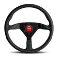 MOMO Montecarlo 350mm Steering Wheel - Black Leather, Red Stitching